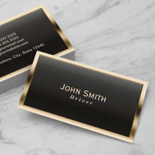 Royal Gold Border Driver Business Card