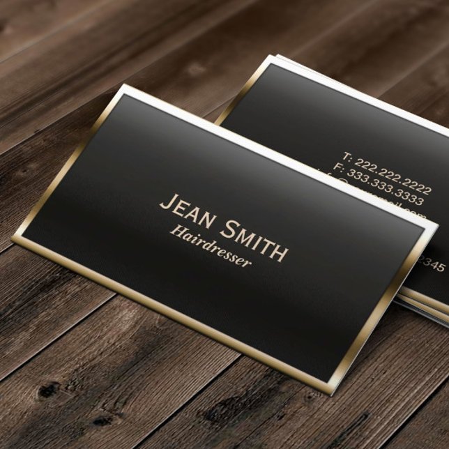 Royal Gold Border Hairdresser Hair Stylist Business Card (Creator Uploaded)