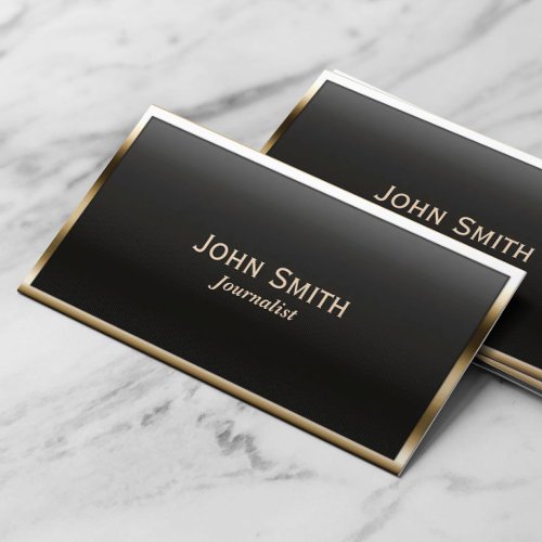 Royal Gold Border Journalist Business Card