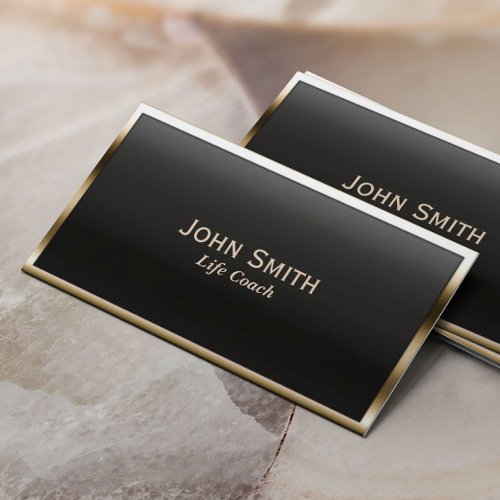 Royal Gold Border Life Coach Business Card