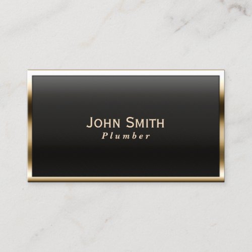 Royal Gold Border Plumber Business Card