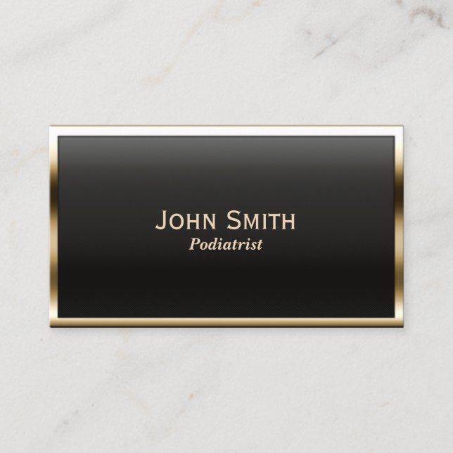 Royal Gold Border Podiatrist Business Card (Front)
