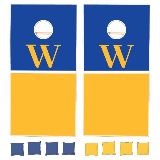 Royal & Gold College Monogram Cornhole Set (Set)