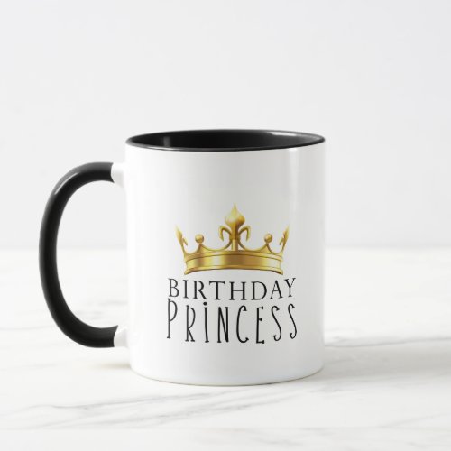 Royal Gold Crown Birthday Princess Cute Mug
