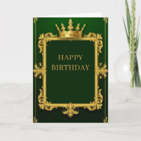 Royal Gold Crown Frame On Green For Special Events