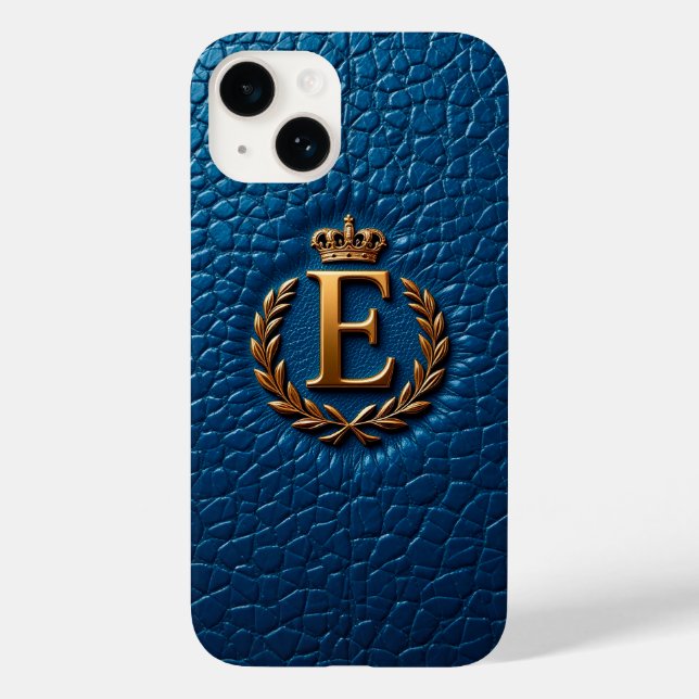 Royal Gold Crown Letter E Monogram Luxe Case-Mate iPhone Case (Back)