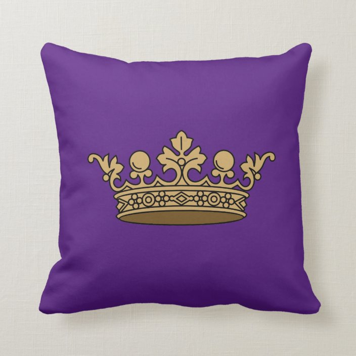 Royal Gold Crown On Deep Royal Purple Background Throw Pillow 