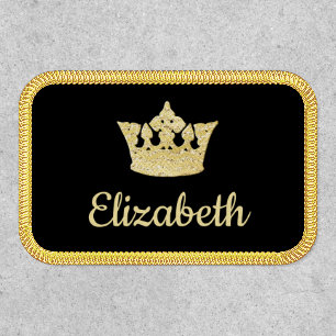 Royal Gold Crown Personalized Name Patch
