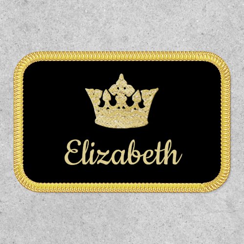 Royal Gold Crown Personalized Name Patch