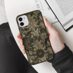 Royal Gold Damask Personalized Monogram iPhone 11 Case<br><div class="desc">Royal faux gold foil damask pattern on a off black background with a custom letter monogram. Don't hesitate to contact us if you have any special requests for color combinations or lettering. Check out our store for more items from this collection.</div>