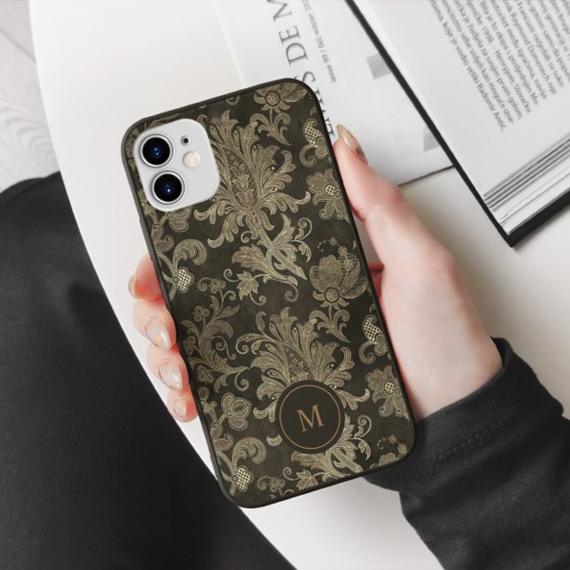 Royal Gold Damask Personalized Monogram Case-Mate iPhone Case (Creator Uploaded)
