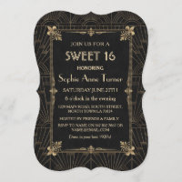 Royal Gold Fleur-de-Lis Art Deco 1920s SWEET 16
