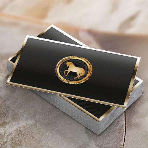 Royal Gold Horse Dark Business Card