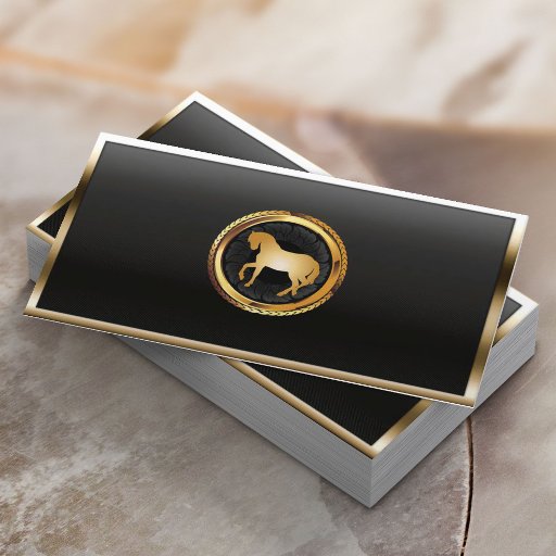 Customizable Royal Gold Horse Dark Business Card