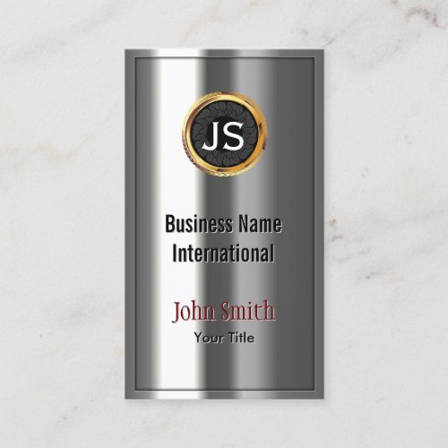 Royal Gold Label Chrome Metal Look Business Card