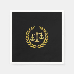 Royal Gold Laurel Wreath Law School Graduation Napkins