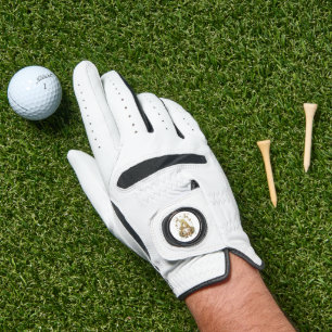 Royal Gold Letter A Luxury Men's Golf Glove