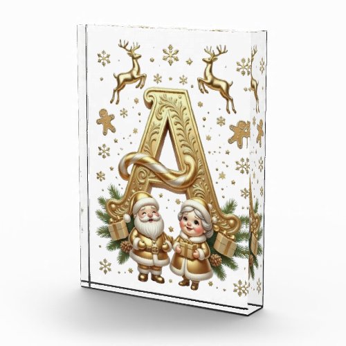 Royal Gold Letter A Luxury Unisex Acrylic Block