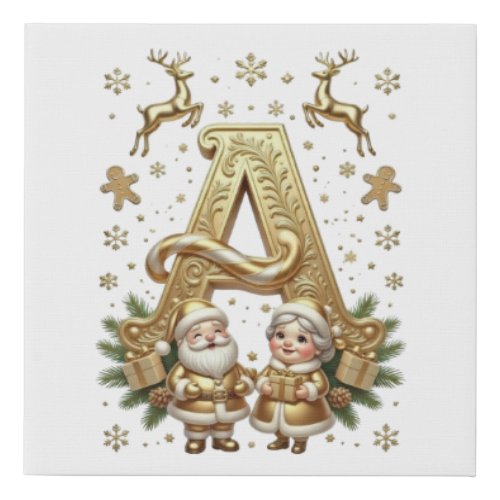 Royal Gold Letter A Luxury Unisex Foam Canvas