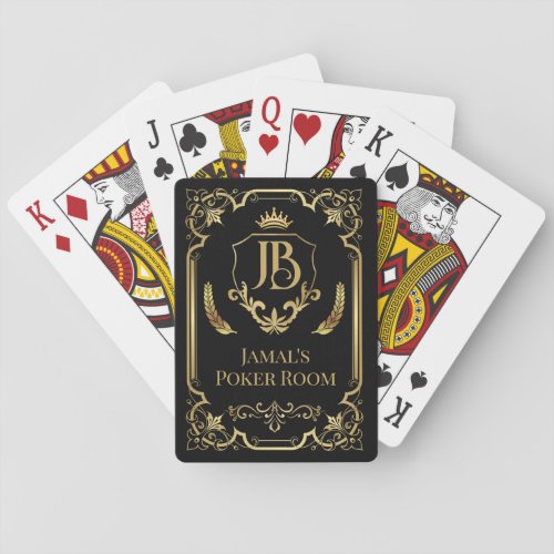 Royal Gold Monogram Personalized Playing Cards