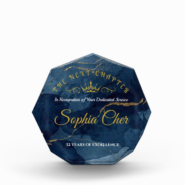 ​Royal Gold & Navy Retirement Award Plaque (Front)