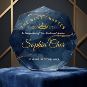 Royal Gold & Navy Retirement Award Plaque