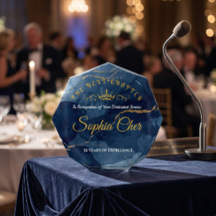 Royal Gold & Navy Retirement Award Plaque