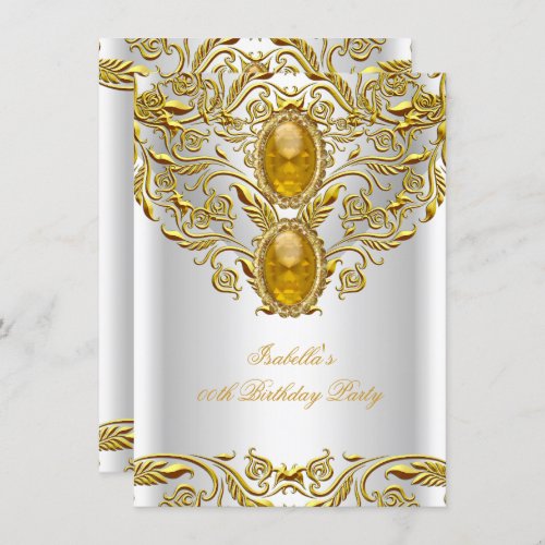 Royal Gold on White Elegant Elite Birthday Party Invitation