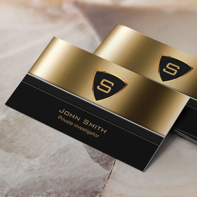 Royal Gold Shield Investigator Business Card (Creator Uploaded)