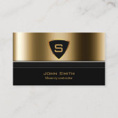 Royal Gold Shield Masonry contractor Business Card (Front)