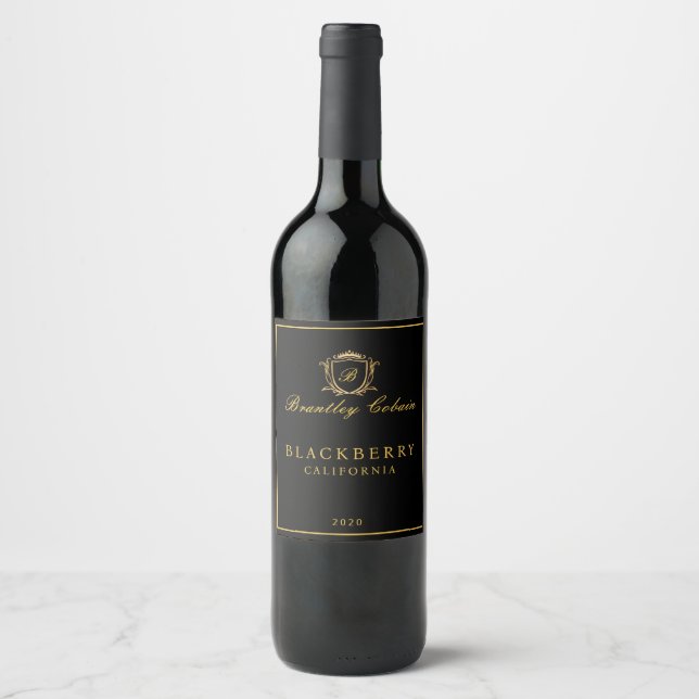 Royal Gold Vintage Monogram Wine Black Label (Front)