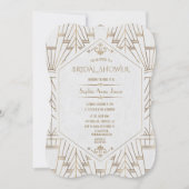Royal Gold White Great Gatsby 1920s Bridal Shower Invitation (Front)