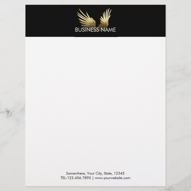 Royal Gold Wings Professional Modern Letterhead (Front)