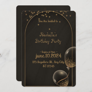 Royal Golden Birthday Party invitation