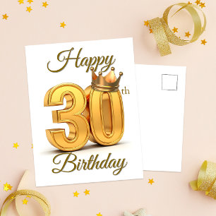 Royal Golden Crown 30th Birthday Celebration Postcard
