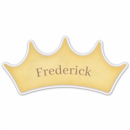 Royal Golden Crown Baby  Kids Personalized Name Sticker