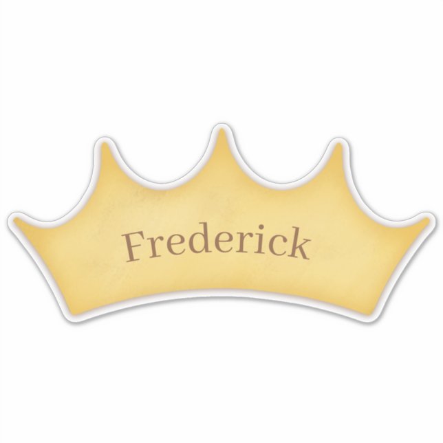 Royal Golden Crown Baby & Kids Personalized Name Sticker (Front)