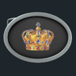 Royal golden crown belt buckle<br><div class="desc">Royal golden crown made for a king with precious gemstones.</div>
