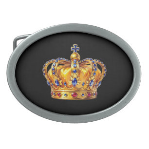 Royal golden crown belt buckle