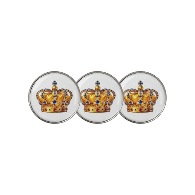 Royal golden crown golf ball marker (3 Up)