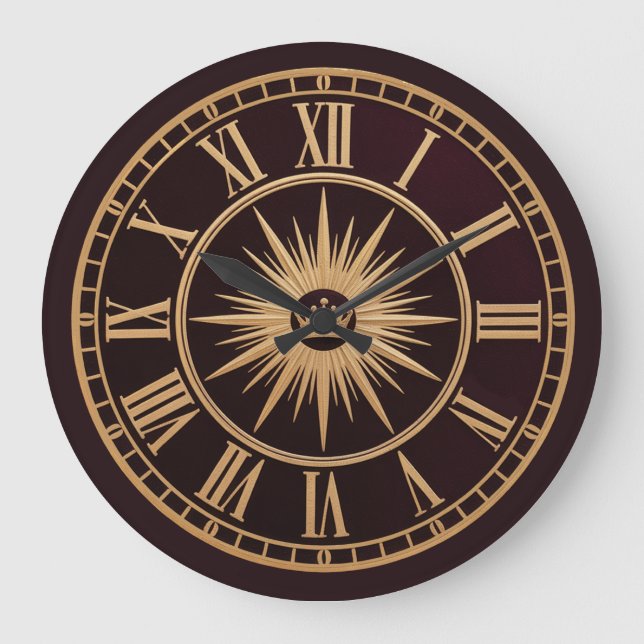 Royal Golden Crown  Large Clock (Front)