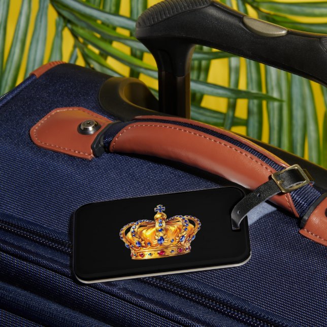 Royal golden crown luggage tag (Front Insitu 3)