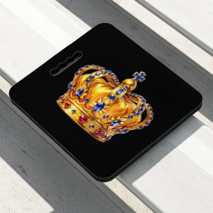 Royal golden crown seat cushion