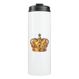 Royal golden crown thermal tumbler