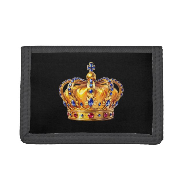 Royal golden crown trifold wallet (Front)