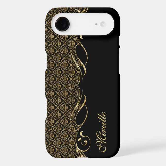 Royal Golden Damask iPhone 6 Plus Monogram Case (Back)