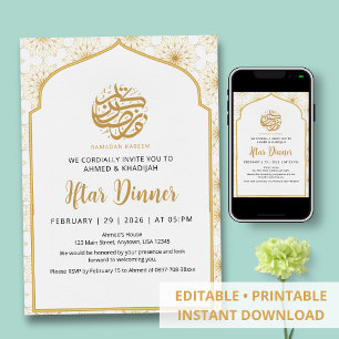 Royal Golden Mandala Pattern Ramadan Iftar Invitation