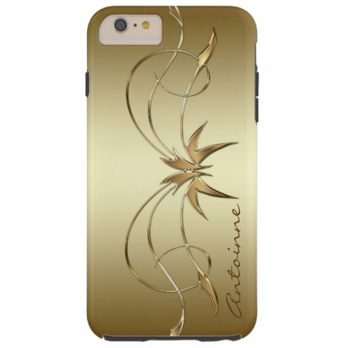 Royal Golden Ornament Custom Monogram Template Tough iPhone 6 Plus Case