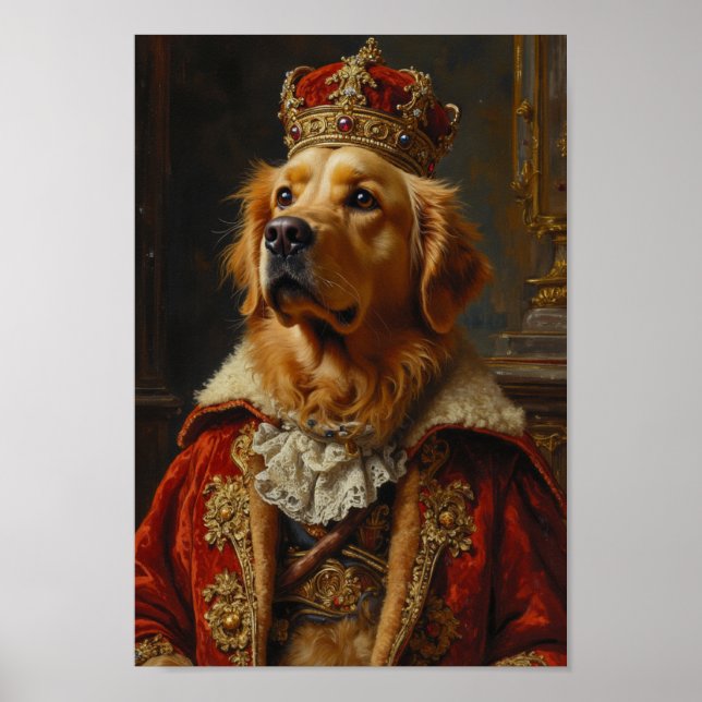 Royal Golden Retriever Portrait Poster (Front)