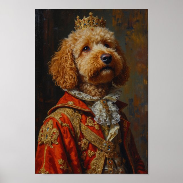 Royal Goldendoodle Portrait Poster (Front)